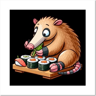 Aardvark Eating Sushi Posters and Art